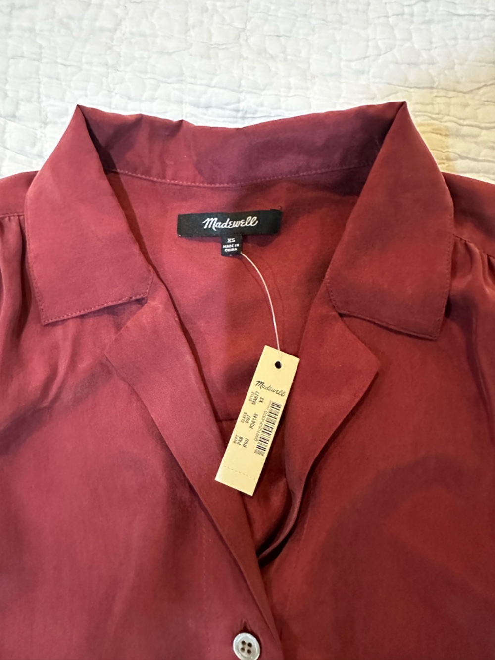 Madewell Women's Deep Burgundy Button-Up Blazer